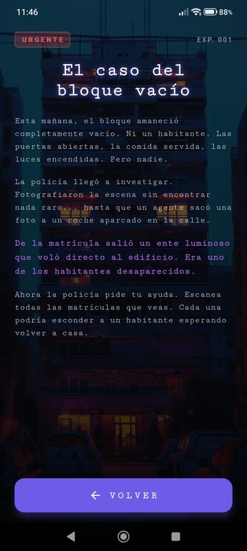 Pantalla de introducción